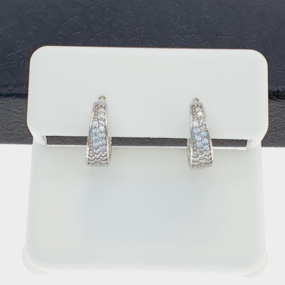 "925 sterling silver luxury CZ earrings for women/girls, Best for RJUS2224 - Picture 5 of 10